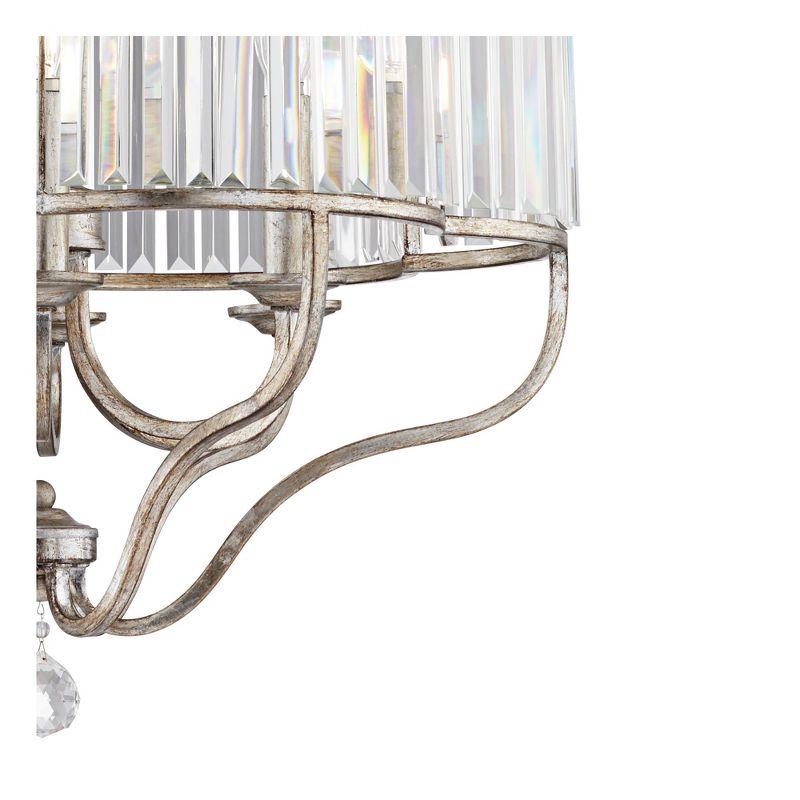 Vienna Full Spectrum Stella Antique Soft Silver Chandelier 22" Wide French Crystal Glass 6-Light Fixture for Dining Room House Foyer Kitchen Island