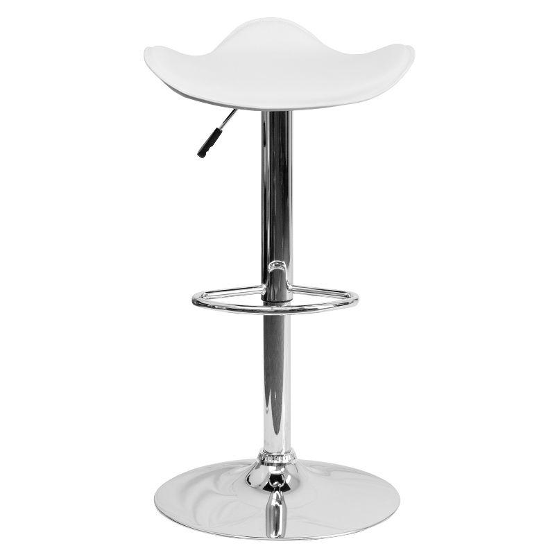 Flash Furniture Contemporary Vinyl Adjustable Height Barstool with Wavy Seat and Chrome Base