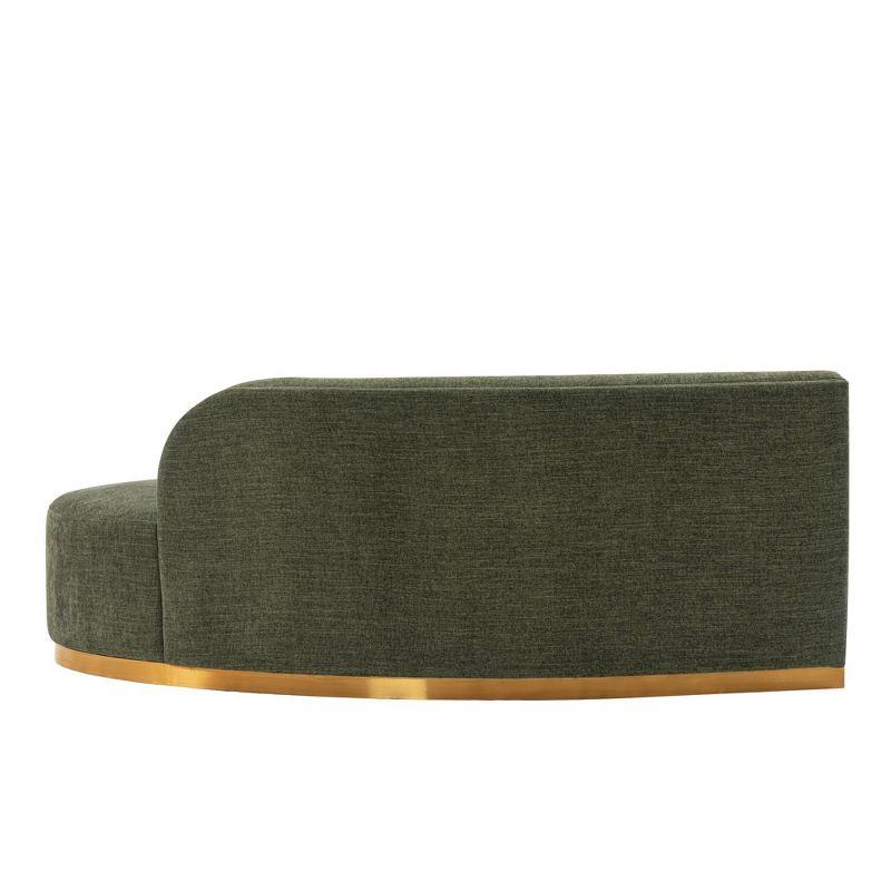 131.89" Daria Linen Upholstered Sofa Sectional with Pillows Olive Green - Manhattan Comfort