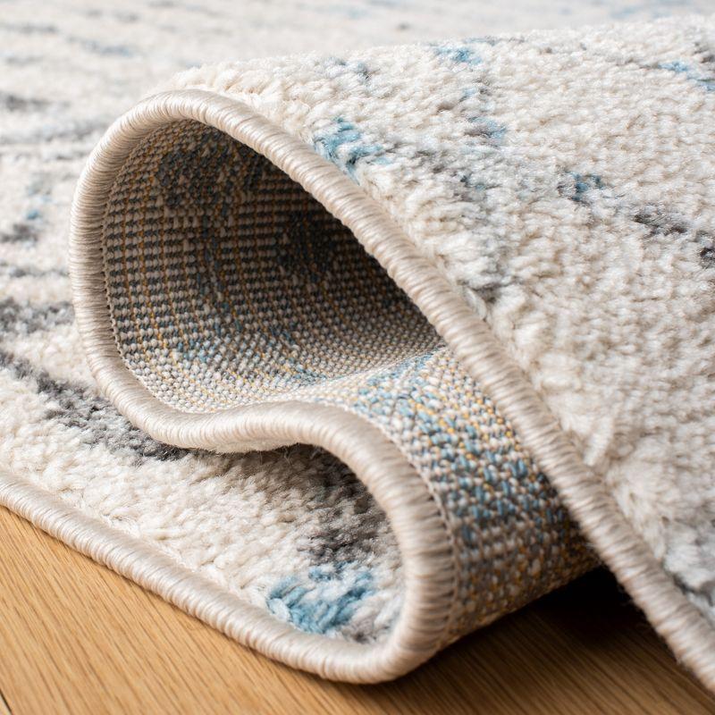Tulum TUL270 Power Loomed Accent Rug - Ivory/Turquoise - 2'x5' - Safavieh.