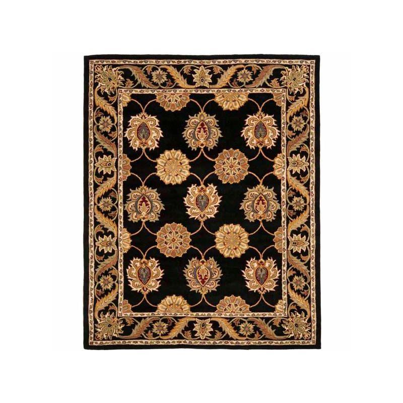 Heritage HG314 Handmade Area Rug - 4'x6' - Black - Safavieh