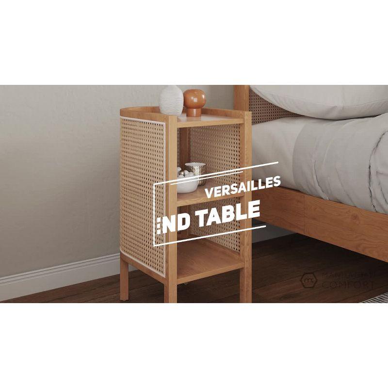 Set of 2 Versailles End Tables Black/Natural - Manhattan Comfort: Boho Style, Fixed Shelves, No Assembly Required