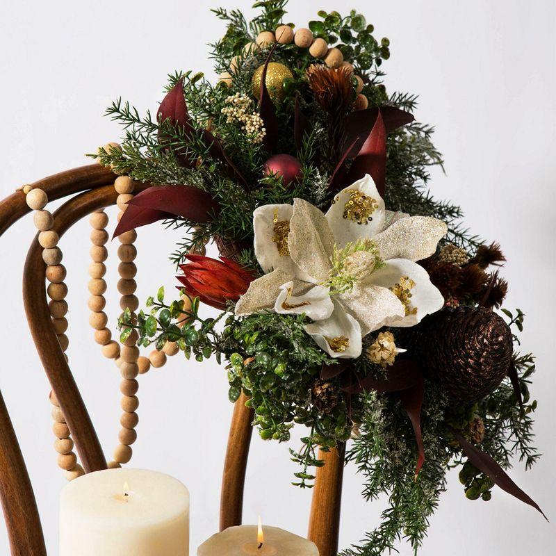 Vickerman 26" Artificial Green Snow Cedar and Eucalyptus Christmas Wreath, Unlit