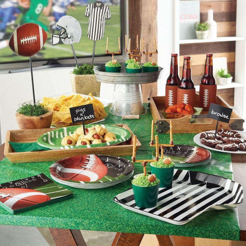 3ct Sports Field Tablecloth: Green Plastic Disposable Tableware for Super Bowl & Sports Events, 108" x 54", 3 Pack