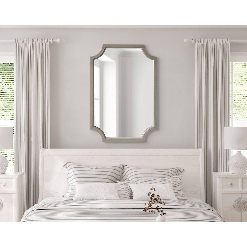 Kate & Laurel All Things Decor 24"x36" Hogan Framed Scallop Wall Mirror Gray: Modern Design, No Assembly Required