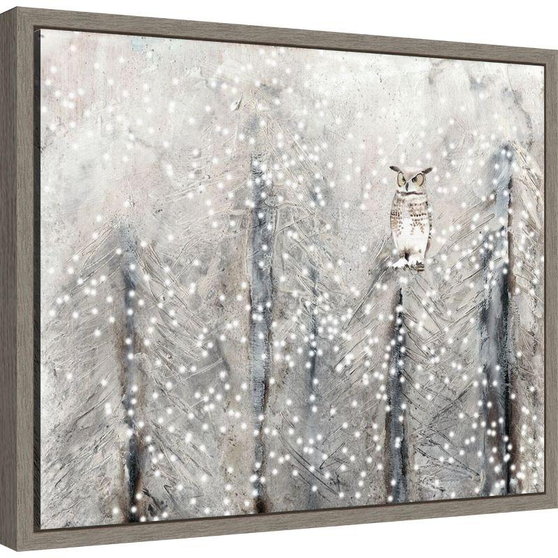 Amanti Art Snowy Habitat I (Owl) by Alicia Ludwig Canvas Wall Art Print Framed 20 x 16-in.