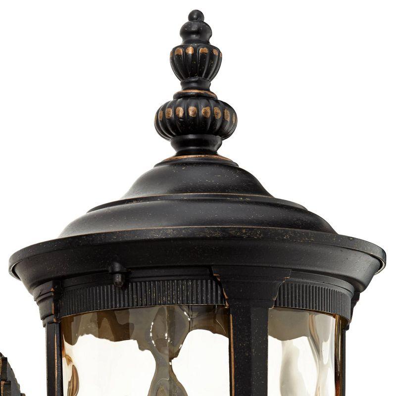 John Timberland Bellagio Vintage Rustic Outdoor Wall Light Fixture Veranda Bronze Upbridge 21" Hammered Glass Sconce for Post Exterior Barn Deck House