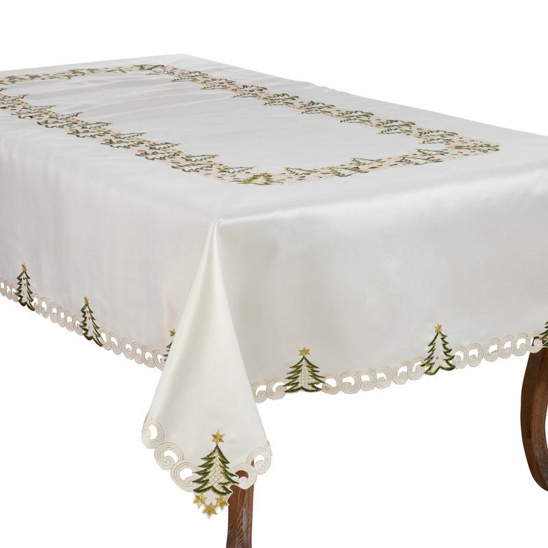 Saro Lifestyle Nostalgic Holiday Christmas Tree Tablecloth