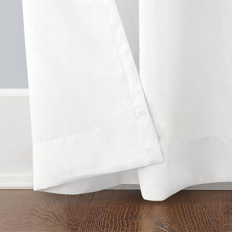 54"x84" Sun Zero Room Darkening Sailor UV Protectant Grommet Indoor/Outdoor Curtain Panel White: Patio Door Curtains