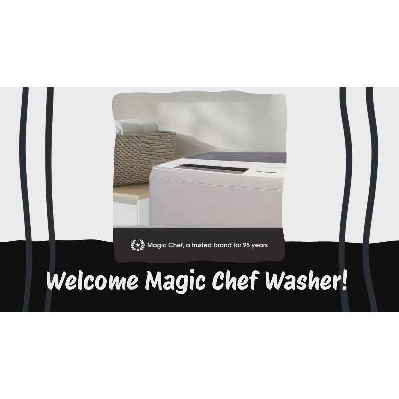 Magic Chef Portable Compact Top Load Washer with 6 Fully Automatic Wash Cycles and Water Pump Filtration for Laundry Use, Silver