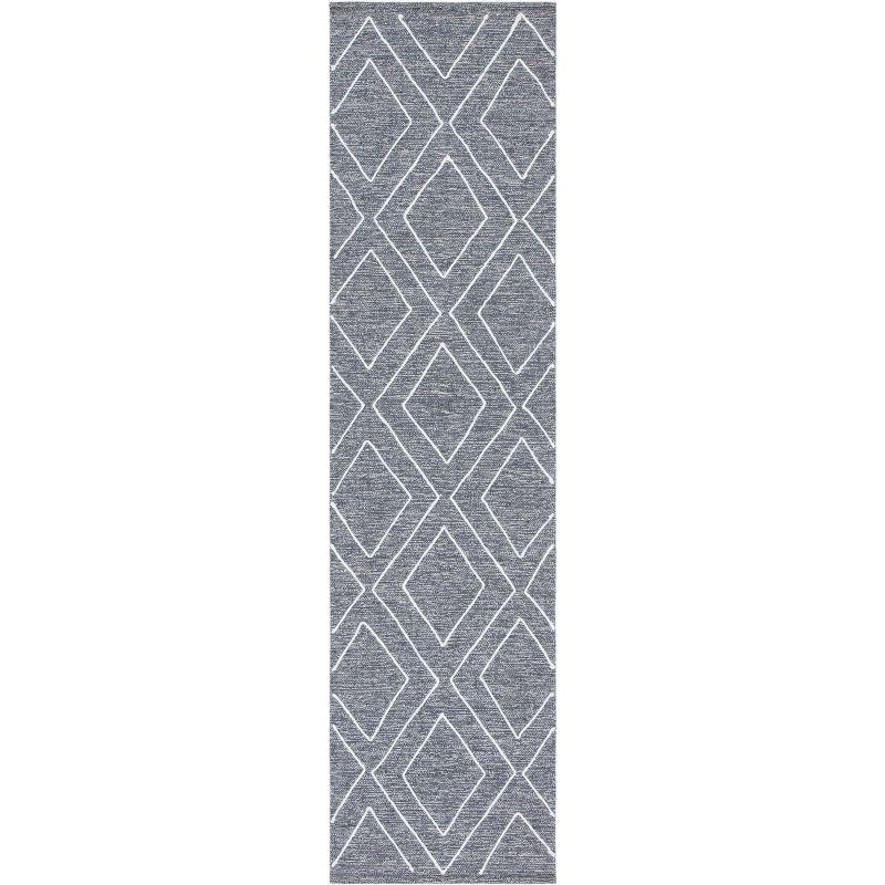 Handwoven Gray Stripe Kilim 27" Wool-Cotton Blend Rug