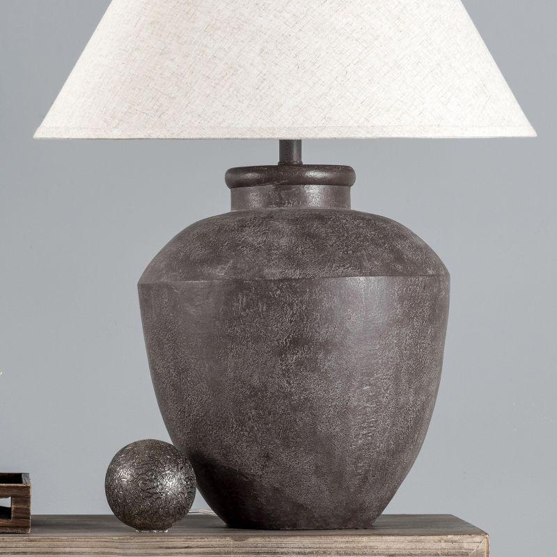 Lindos 30" Bronze Resin Table Lamp with Fabric Shade