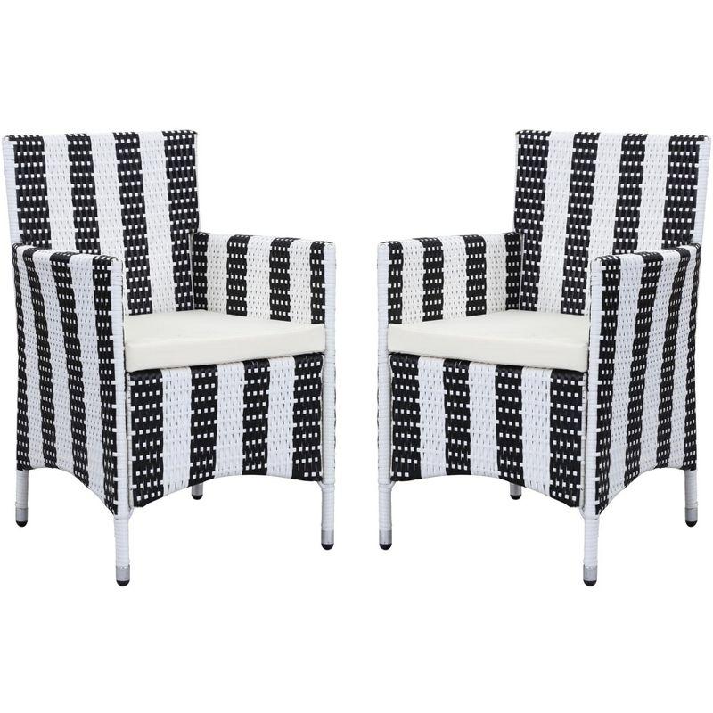 Kendrick Chair (Set Of 2) - Indoor/Outdoor - PAT2506 - Black/White - Safavieh