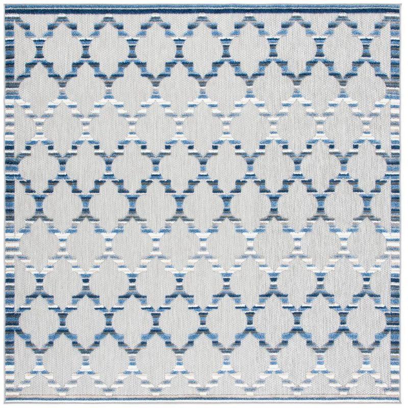 Cabana CBN333 Loomed Indoor Area Rug - Grey/Blue - 6'7"x6'7" - Safavieh