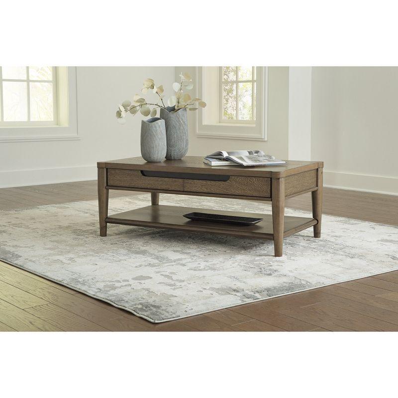 Signature Design by Ashley Roanhowe Rectangular 2 Drawer Coffee Table, Brown