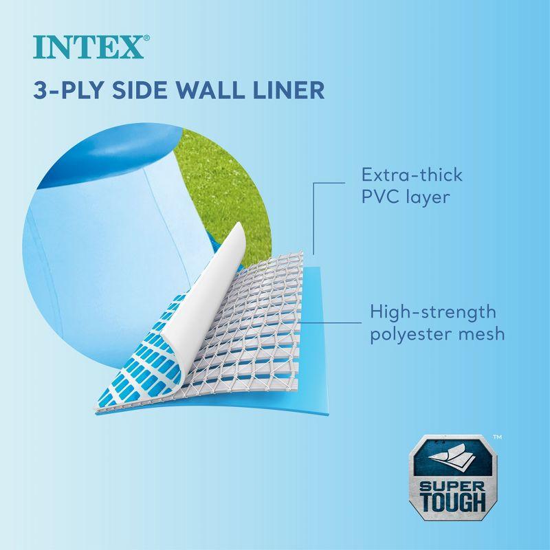 Intex Easy Set Inflatable Puncture Resistant Circular Above Ground Portable Outdoor Family Swimming Pool with Filter