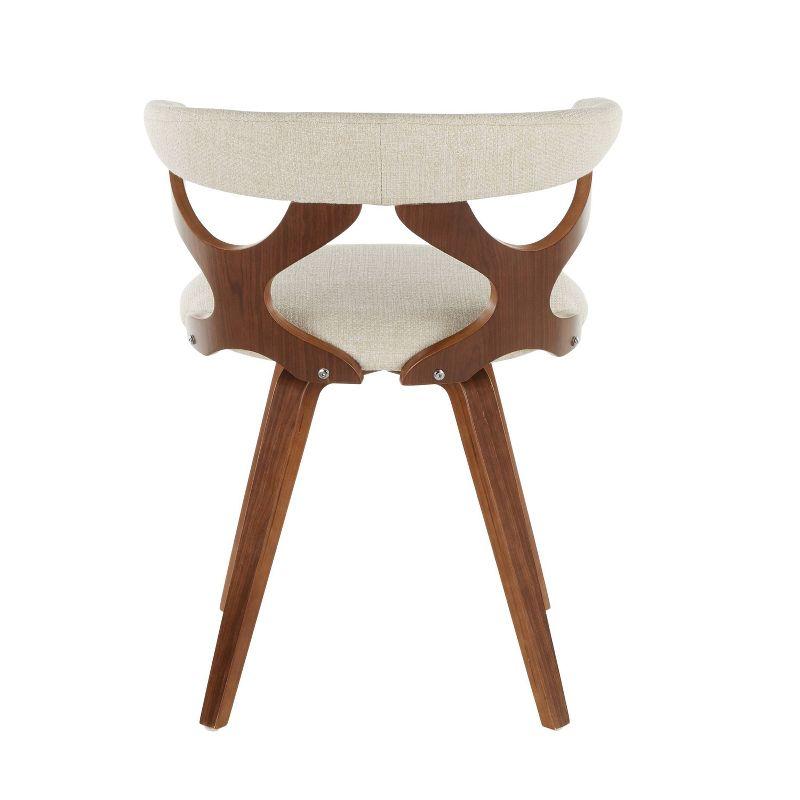 Gardenia Mid-Century Modern Dining Accent Chair with Swivel Cream - LumiSource: Bent Wood Legs, Polyester Upholstery, 250lb Capacity