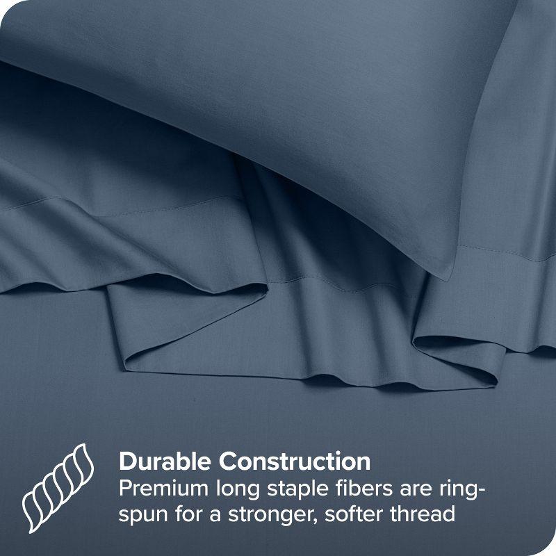 400 Thread Count Organic Cotton Sateen Bering Sea 3 Piece Twin XL Bed Sheet Set by Bare Home