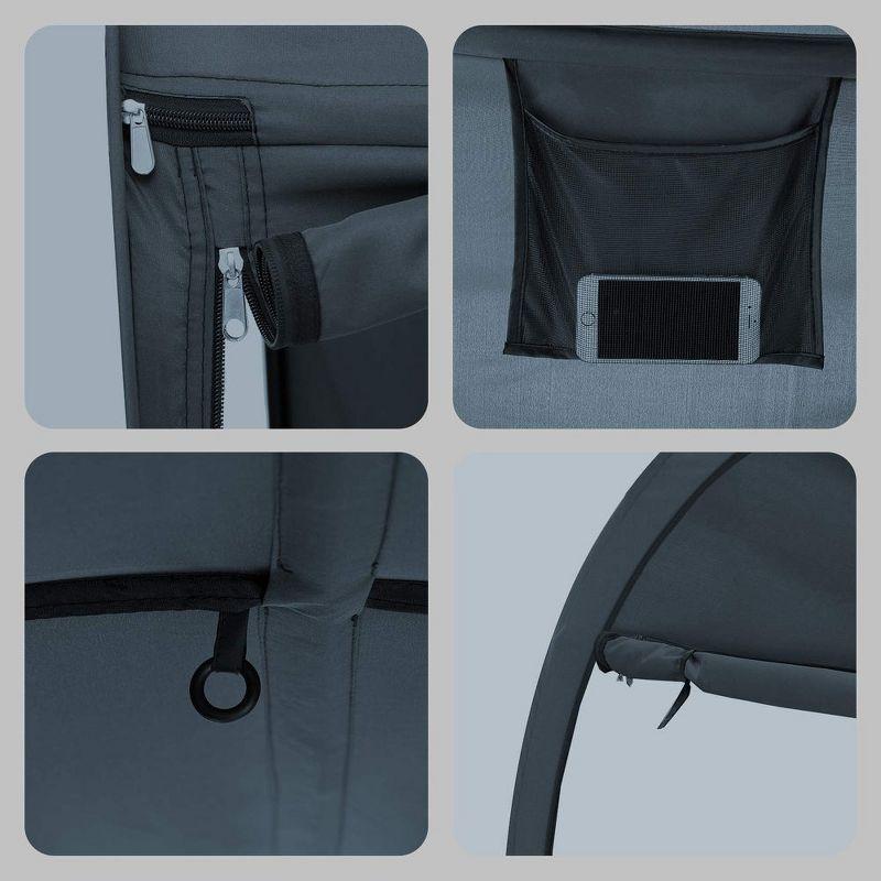 Twin Size Gray Fabric Indoor Bed Tent Canopy