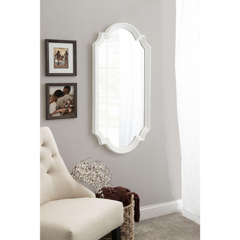 Kate and Laurel Fairbourne Scalloped MDF Full Length Mirror, 20x42, White