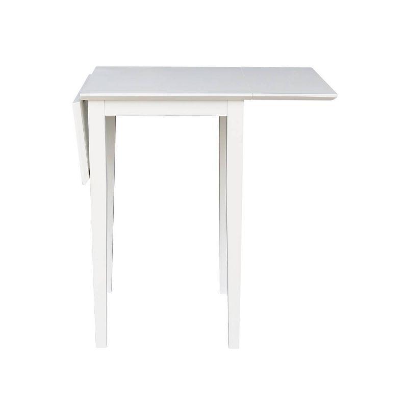 Tate Drop Leaf Extendable Dining Table White - International Concepts: Hardwood, 4-Seat, Modern Style