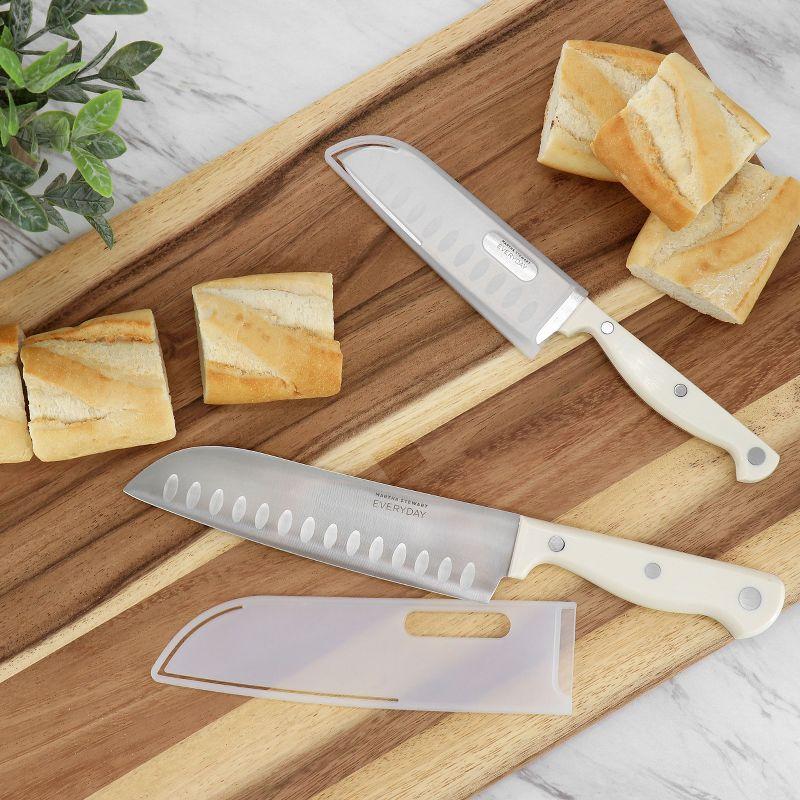 Martha Stewart Everyday Keswick 2 Piece Santoku Knife and Sheath Set in Linen