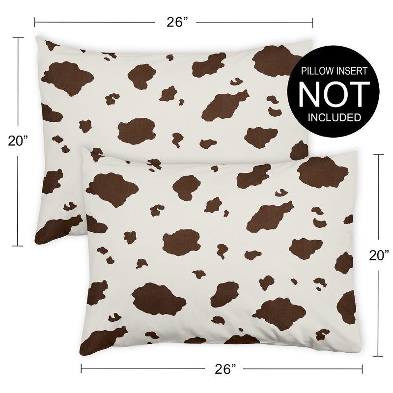 Wild West Cowboy Cow Print Pillow Shams - 2 Pack Set