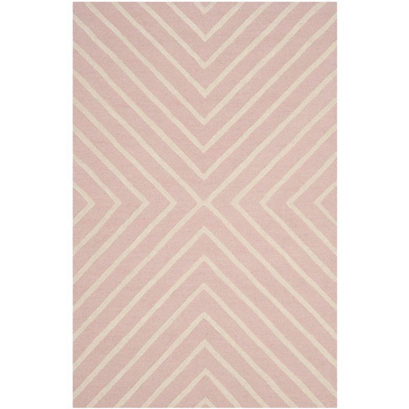 Safavieh Kids Pattern SFK920 Hand Tufted Indoor Accent Rug - Pink/Ivory - 4'x6' - Safavieh
