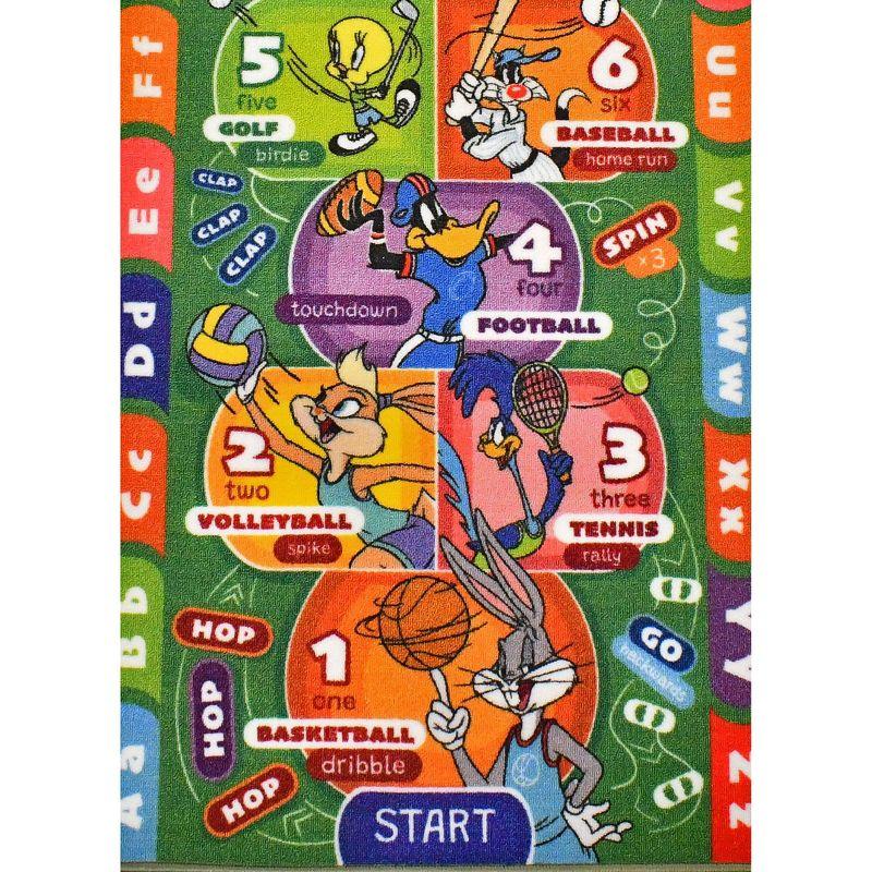 KC Cubs Looney Tunes Hopscotch Number Educational Learning Fun Game Non Slip Kids Rug Classroom Playroom