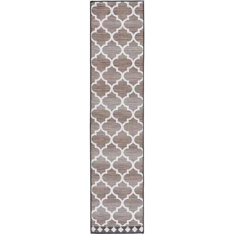 Havana Light Brown and Ivory Geometric Runner Rug