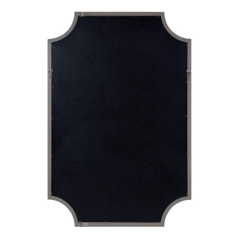 Kate & Laurel All Things Decor 24"x36" Hogan Framed Scallop Wall Mirror Gray: Modern Design, No Assembly Required