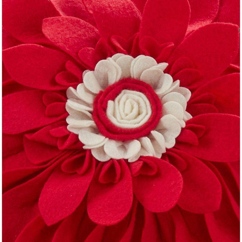 Saro Fleur De Jardin Collection Appliqued Throw Pillow