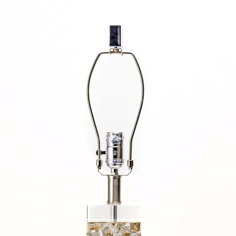 nuLOOM Houston Nickel Mosaic 29" Table Lamp Lighting - Satin Nickel & White 29" H x 13" W x 13" D