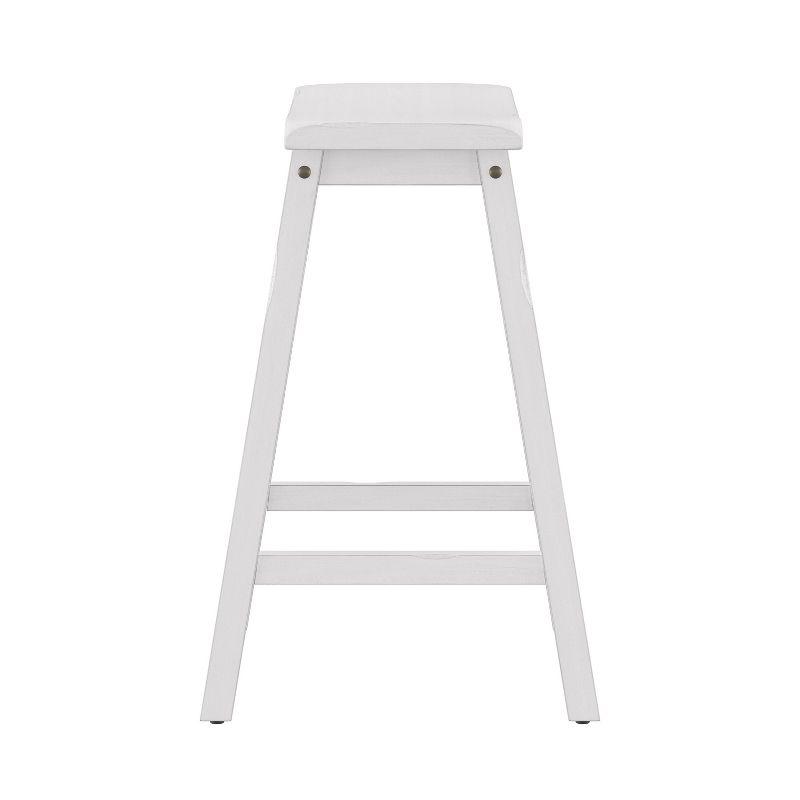 Sea White 24" Backless Saddle Wood Counter Stool