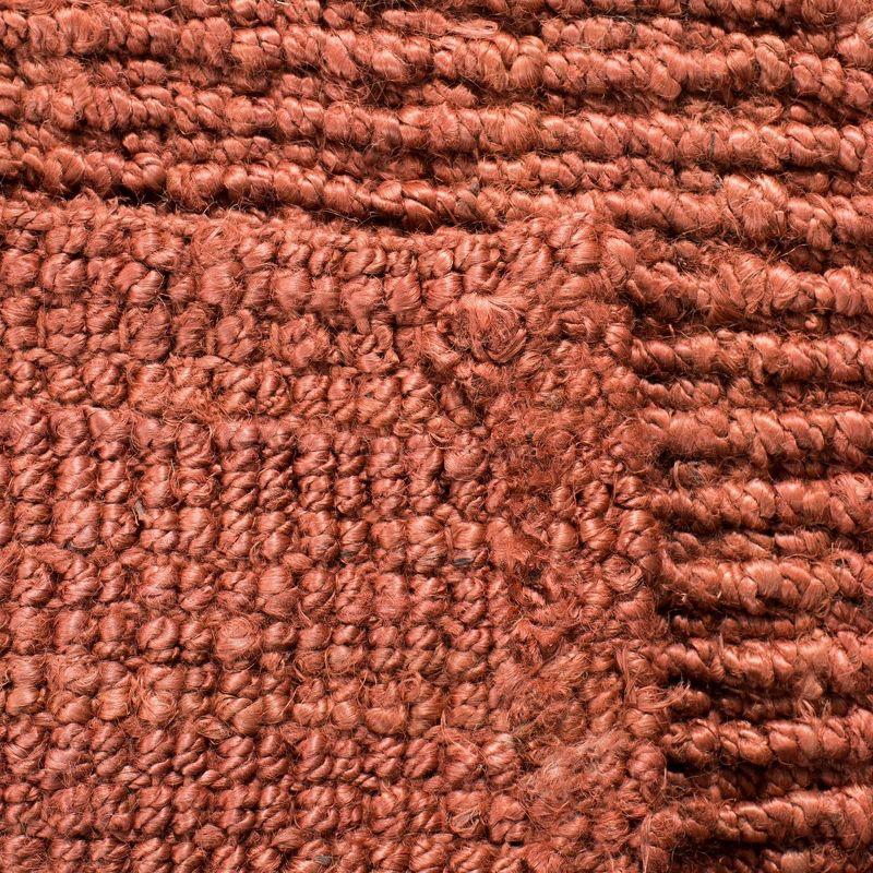 Rust Handwoven Wool and Cotton Reversible Area Rug