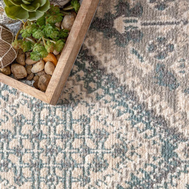 Nuloom 2x8 Becca  Tiled Indoor Area Rug, Blue, Faded Transitional Design, Stain Resistant, BedroomLiving Room, Kitchen,