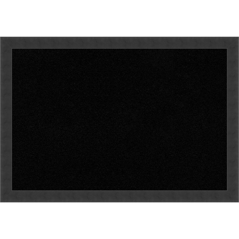 Amanti Art Cork Board Wood Framed Mezzanotte Black Bulletin Board, Organization Board, Pin Board