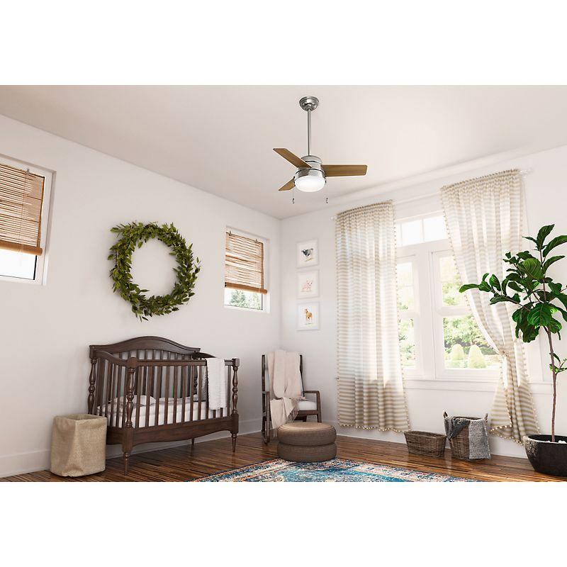 Aker 36" 3 - Blade Standard Ceiling Fan with Lights and Pull Chains