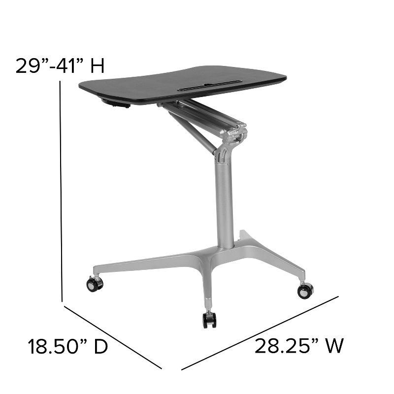 Flash Furniture Mobile Sit-Down, Stand-Up Ergonomic Computer Desk - Standing Desk