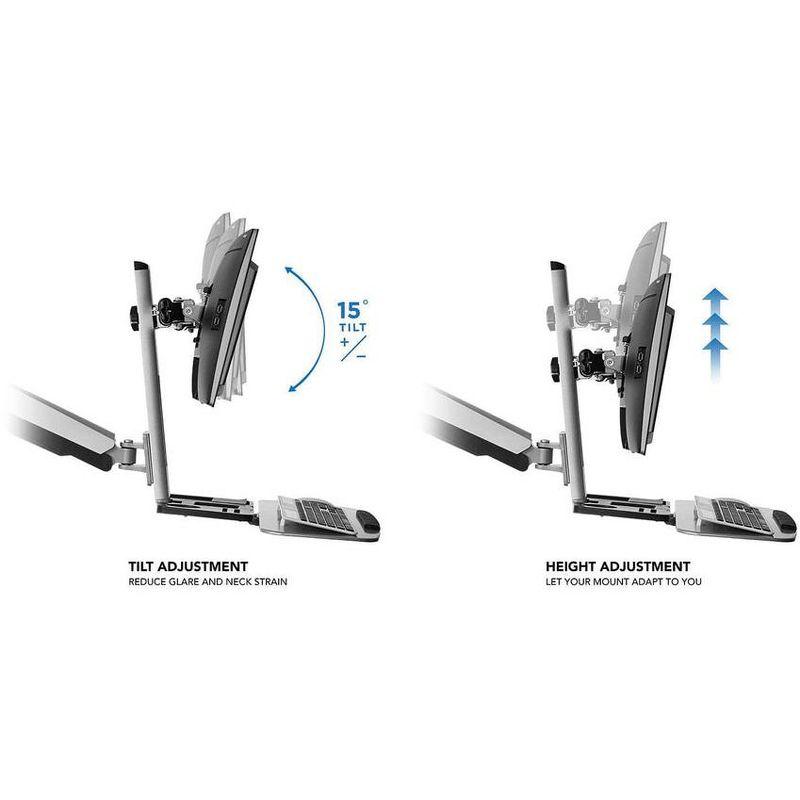 Mount-It! Stand Up Workstation with Dual Monitor Mount | Standing Desk Converter with Height Adjustable Keyboard & Counterbalance Monitor Arm