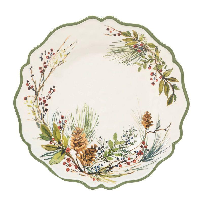 Winters Forest Melamine 2pc Platter Set - round 14" Oval 18" x 13.5 (Set of 2)