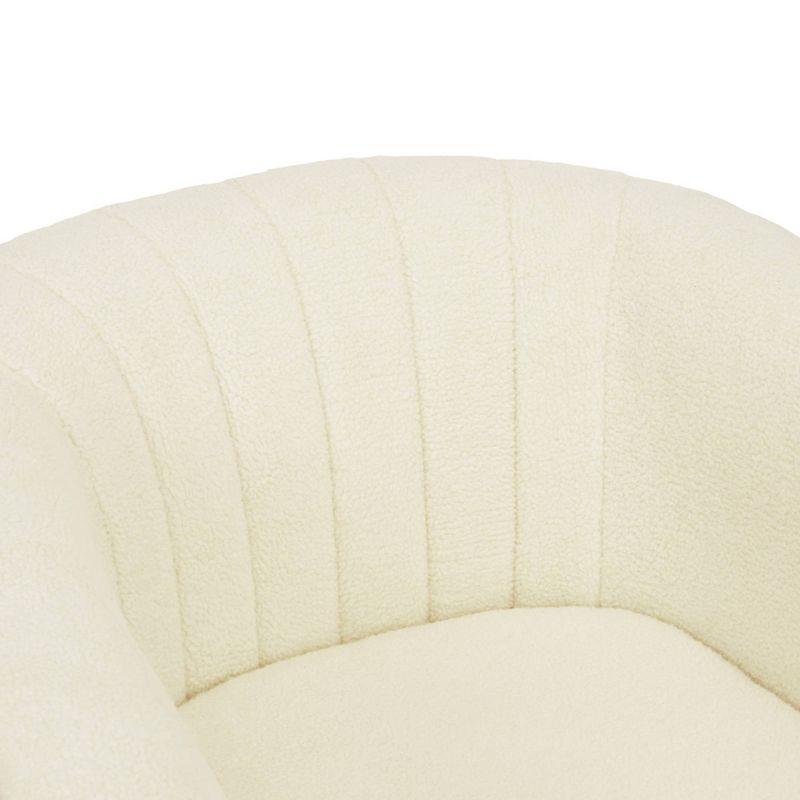 Upholstered Swivel Barrel Chair with Ottoman