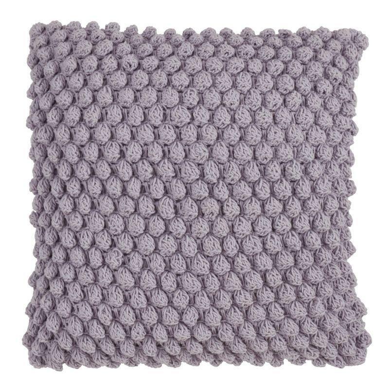 20"x20" Oversize Down Filled Crochet Pom-Pom Square Throw Pillow - Saro Lifestyle