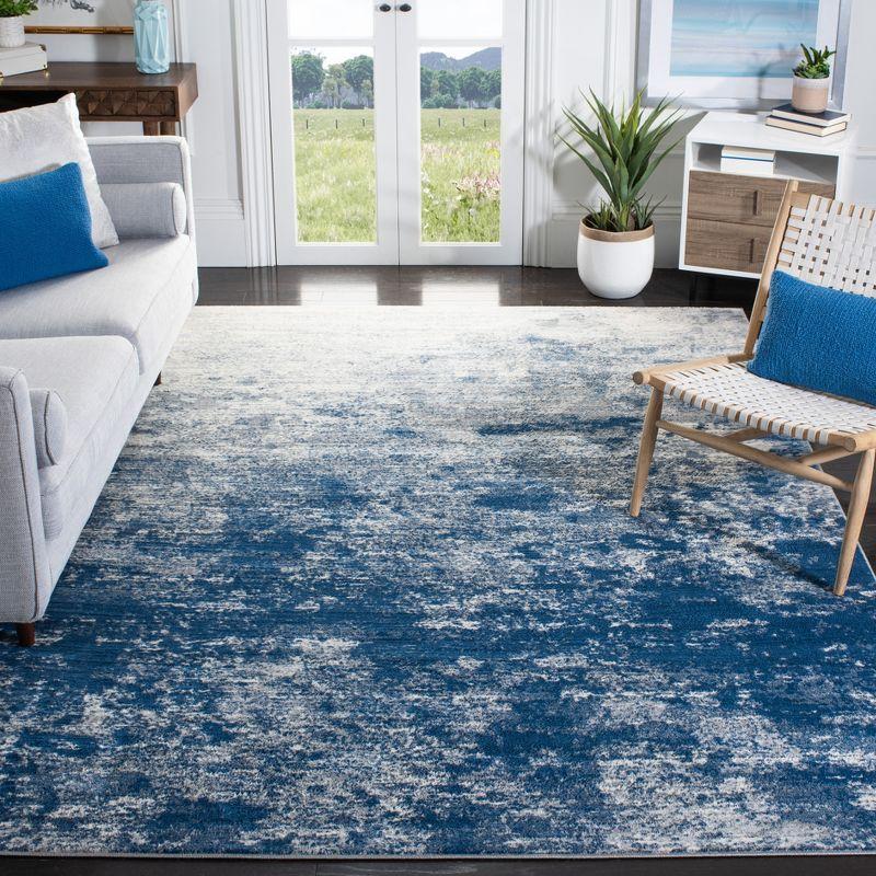 Brentwood BNT822 Power Loomed Area Rug - Grey/Navy - 8'x10' - Safavieh.