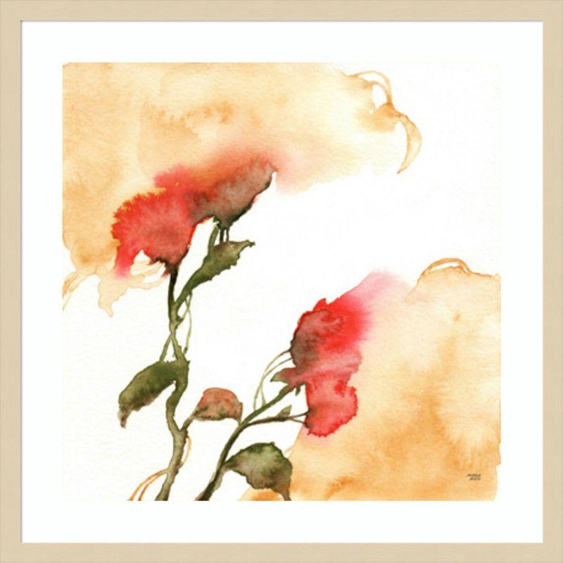 Amanti Art Watercolor Floral Yellow and Red II by Andrea Bijou Framed Wall Art Print