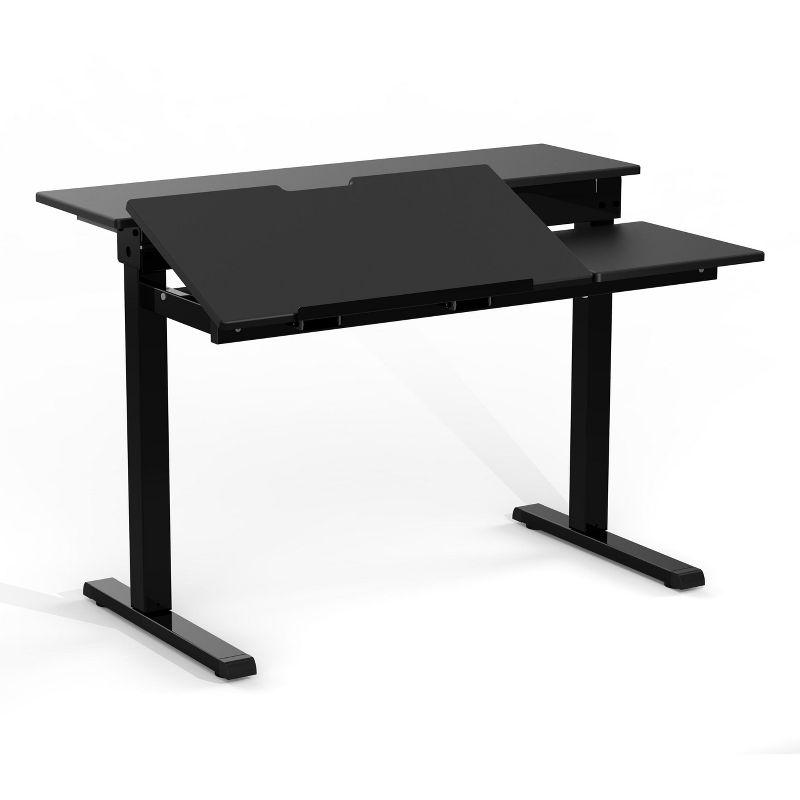 Black Adjustable Height Standing Desk with Keyboard Tray