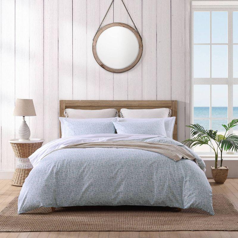 Tommy Bahama Koya Bay Blue Cotton Reversible Duvet Cover Set