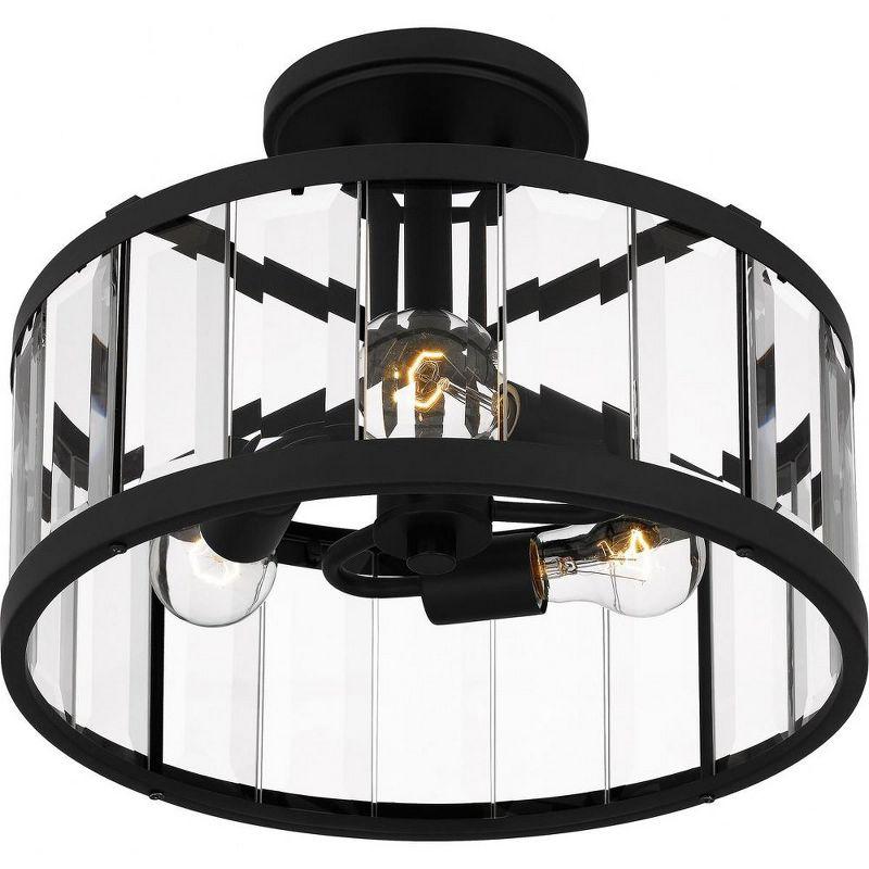 Quoizel Lighting Lucia 3 - Light Semi-Flush Mount in  Matte Black