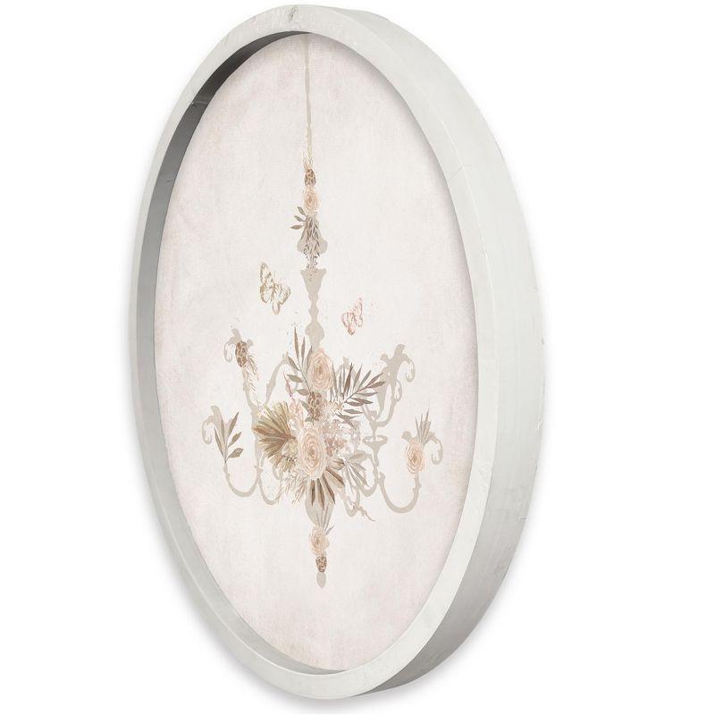 Creative Products Boho Chandelier 20 x 20 Round White Framed Print