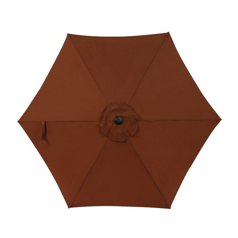 7.5' Hexagon Bistro Market Umbrella with Push-Button Tilt - Island Umbrella: Rust-Resistant, Wind Vent